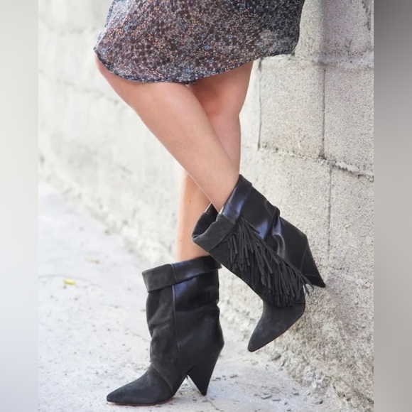 Isabel Marant Shoes - Isabel Marant h&m pour fringe suede ankle slouchy booties